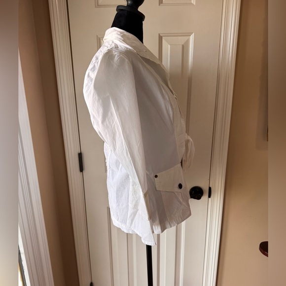 XCVI Women's White Front Tie Double Cuff Jacket size Large NWT - Picture 5 of 12